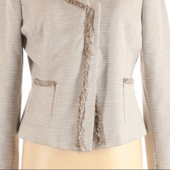 Tahari | Blazer Beige Career Professional 10 Petite Twill Cream Khaki - Picture 5 of 8